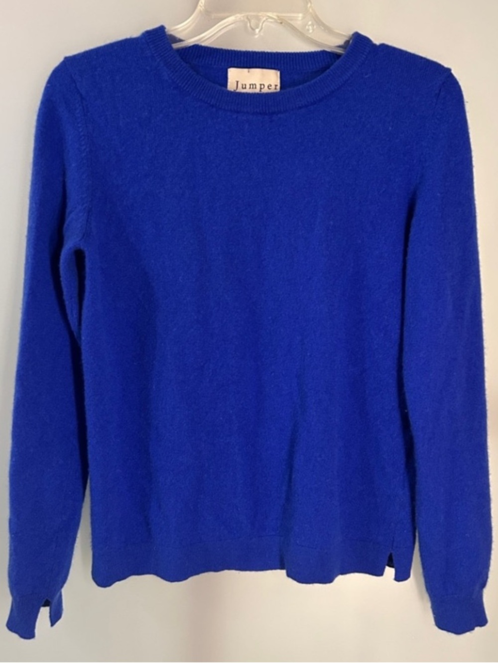 Jumper 1234 100% Cashmere Sweater Royal Blue Crew Neck Pullover Small